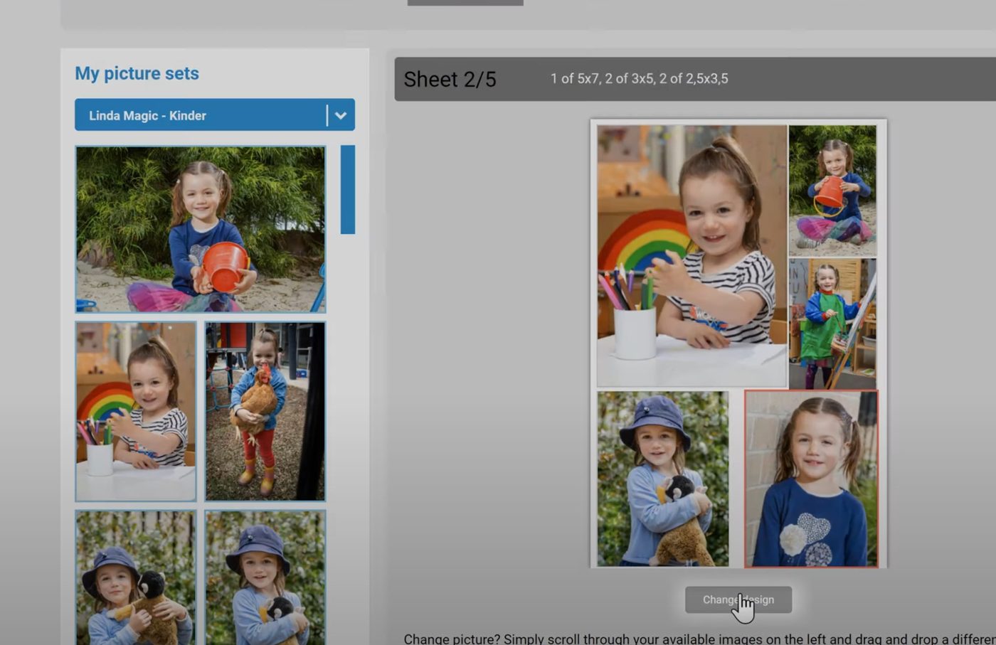 Gallery and editable sheets — Magic Photography ordering gallery
